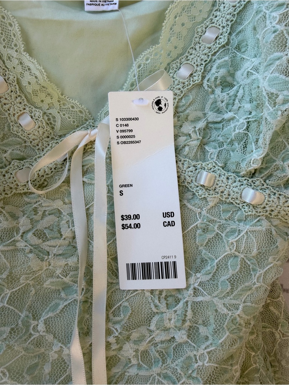 Kimchi Blue Light Mint Lace Camisole - Picture 7 of 7
